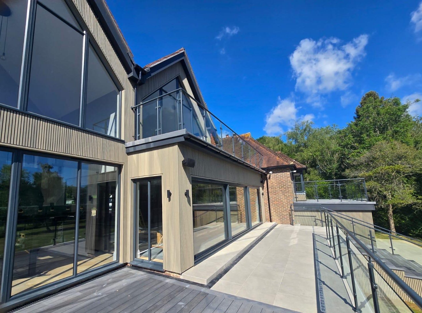 grey sliding aluminium patio doors in sussex